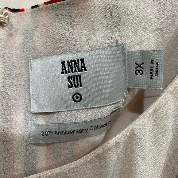 Anna Sui 3X Target Silk Printed Off the Shoulder Mini Dress NWOT - Picture 3 of 9